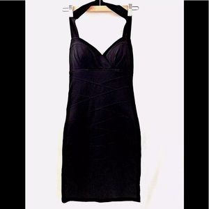 BCBG Paris Black Bandage Halter Stretch Dress SZ 2